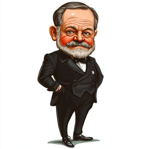 Humorous caricature of a Louis Pasteur clipart