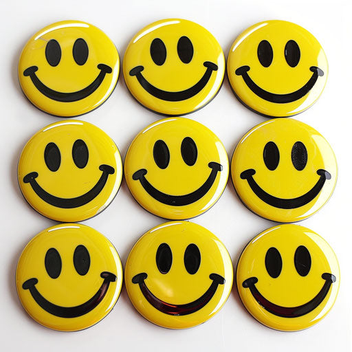 Set of ten smiley face magnets 12 inches in diameter
