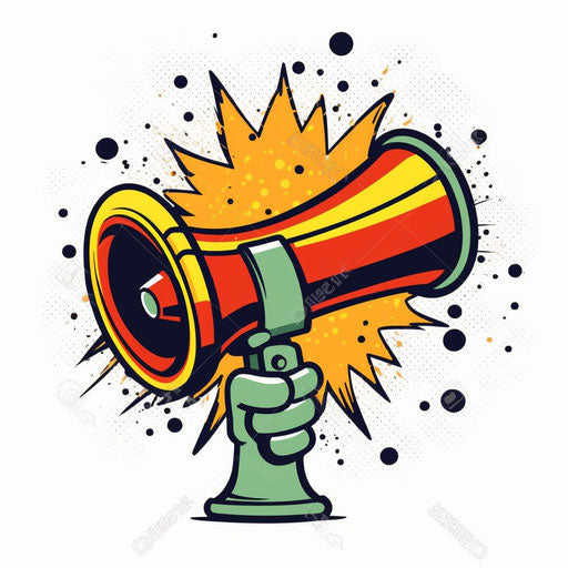 Minimalist announcement on white background