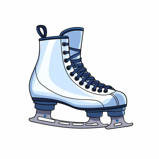 Ice skate clipart in Minimalist style, on white background