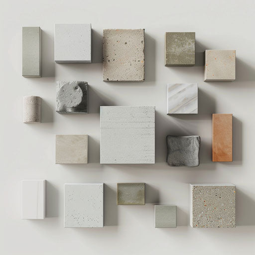 Photorealistic block illustrations on flat white background