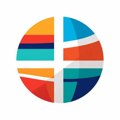 Minimalist beach ball on white background