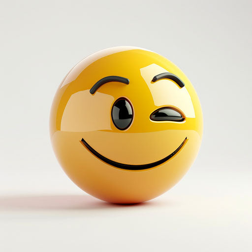 Cute yellow smiley winking eye