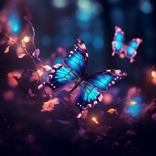 Enchanting butterflies in a blurred dreamlike ambiance