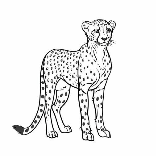 Majestic cheetah ready for coloring