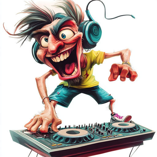 Expressive Dj Caricature Clipart to Enliven Spaces