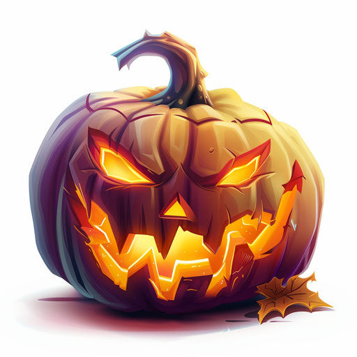 Halloween clip art in photo realistic style with flat white background