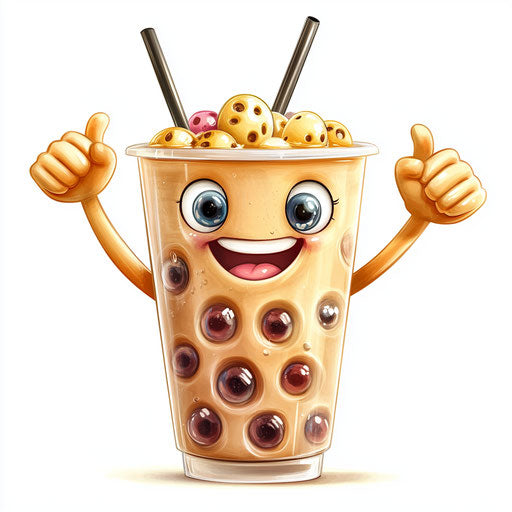 Innovative Bubble Tea Caricature Clipart for Event Decorations