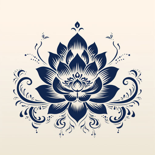 Ornamental pattern with lotus, spiritual Indian style
