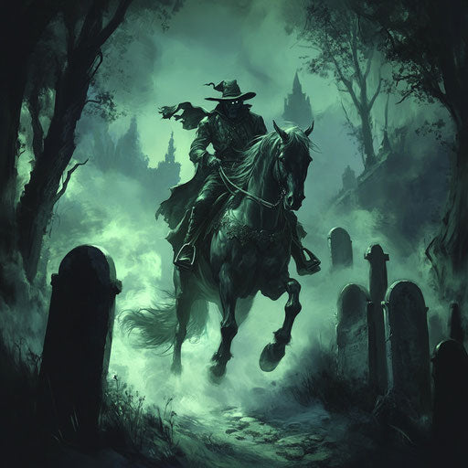 Ghoulish Headless Horseman Halloween Design in High Resolution