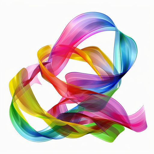 Ribbon clipart in photo realistic style with a flat random background