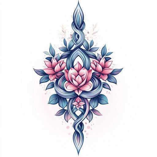 Tattoo symbolizing eternal love on pure white background