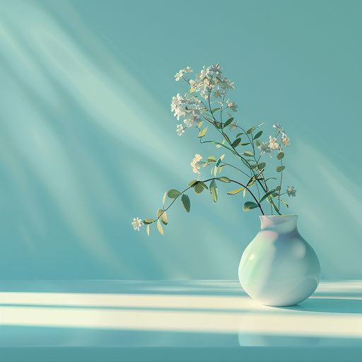 Realistic afternoon clipart on flat serene aqua background