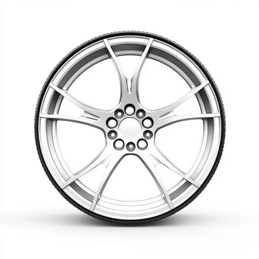 3D stylized wheel in photo realism on white background