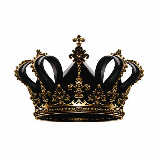 Crown vector in the style of Chiaroscuro Art, on a white background