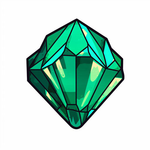 Minimalist style clipart of a gem on white background