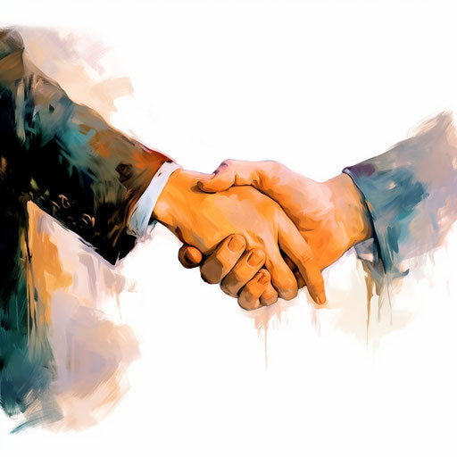 Trust clipart in the style of Impressionistic Art, on a white background