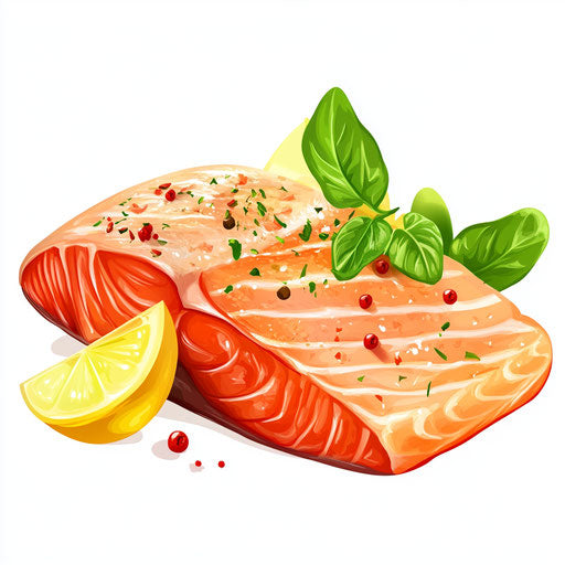 Realistic clipart of a fish fillet, high resolution, isolated
