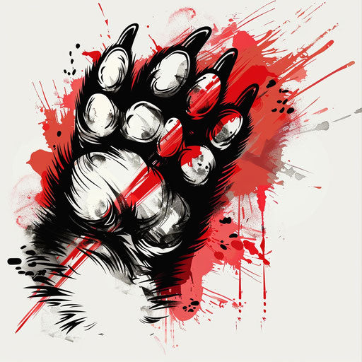 Dynamic sketch of bear paw with motion effect