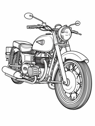 Motorcycle coloring page for kids, in Xbox 360 style graphics