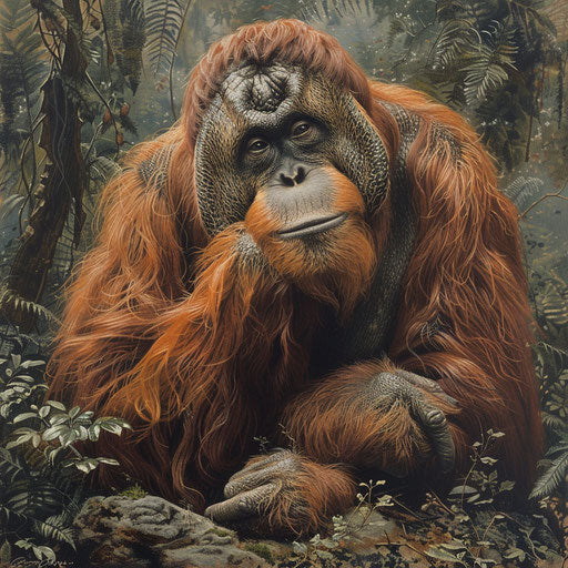 Tapanuli orangutan in a thoughtful pose