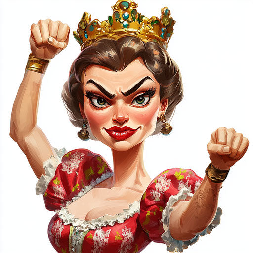 Flexible Queen Caricature Clipart for Multimedia Use