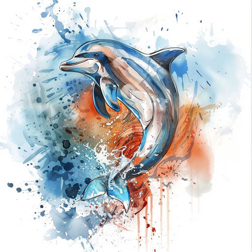 Playful dolphin leaping over the waves