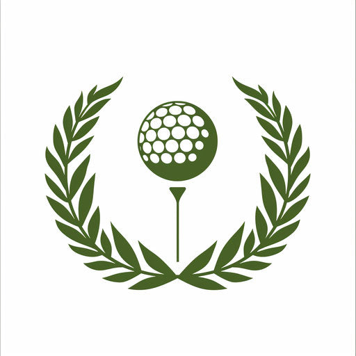 Professional golf logo with a laurel wreath on white background