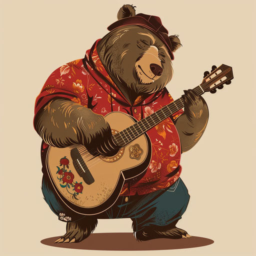 Russian mafia bear playing balalaika