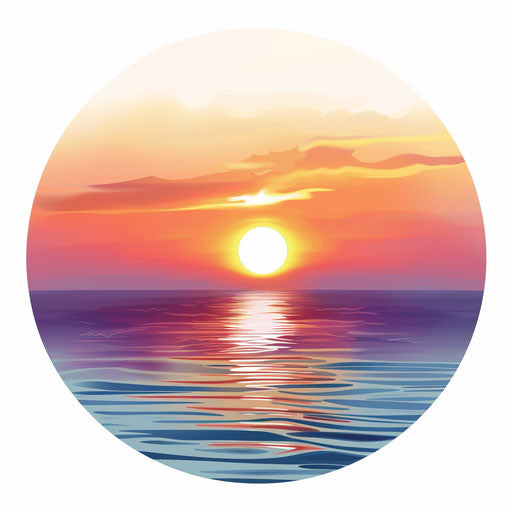 Realistic sunrise illustration on flat white background