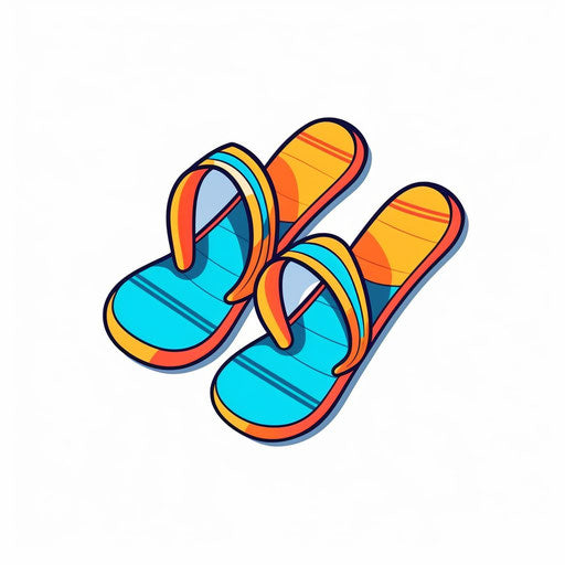 Minimalist flip flop illustration on white background