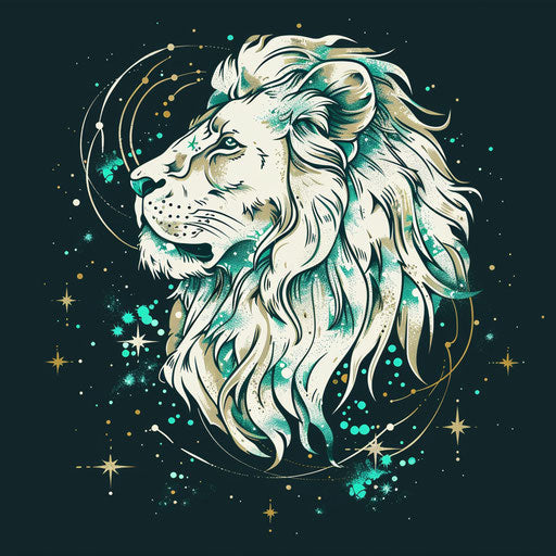 Rustic tattoo sketch of Leo constellation in a flat style