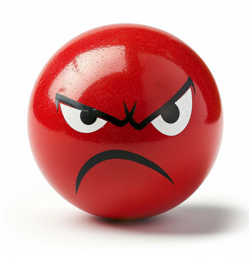 Red angry emoji ball