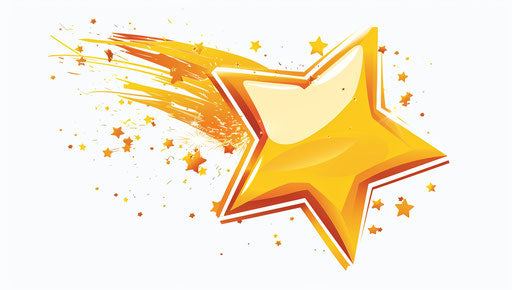Yellow star, multiple filter effect, colorful cartoon