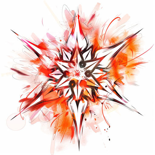 Abstract tattoo sketch of a stylized snowflake