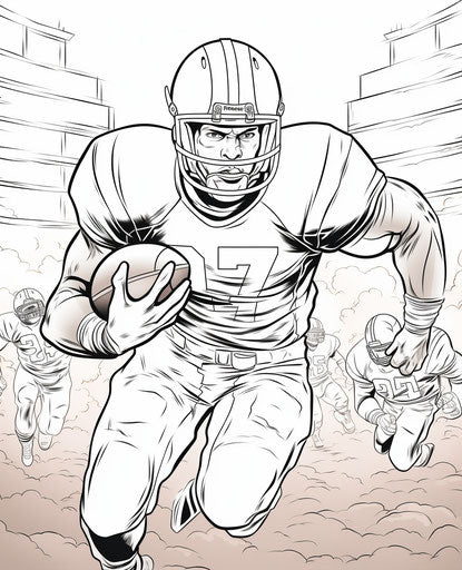 American football coloring pages, free cartoon sports drawings