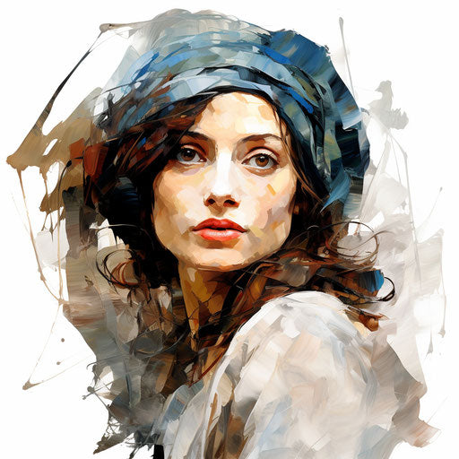 Animated clipart in the style of Oil painting, on white background