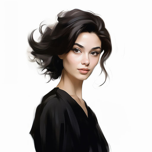 Drawing in chiaroscuro style on white background