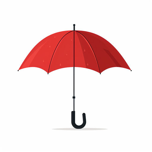 Minimalist style umbrella clipart, on white background