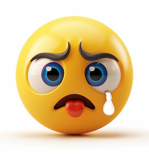 Crying emoji clipart, plain white background, no shadow 27:28