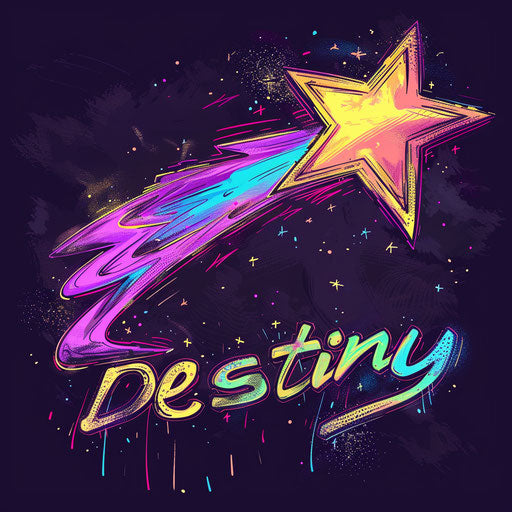 Shooting star with dust trail depicted in tattoo design