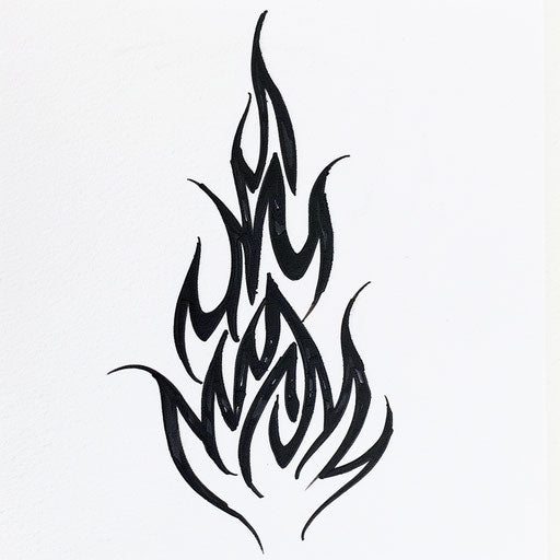 Bold Flame Tattoo Flash Set