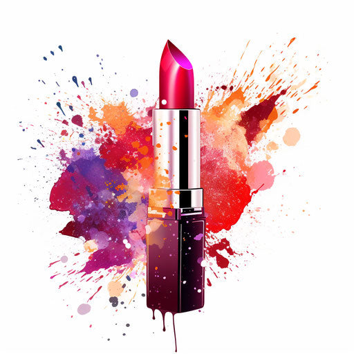 Lipstick illustration in the style of Impressionistic Art, on white background