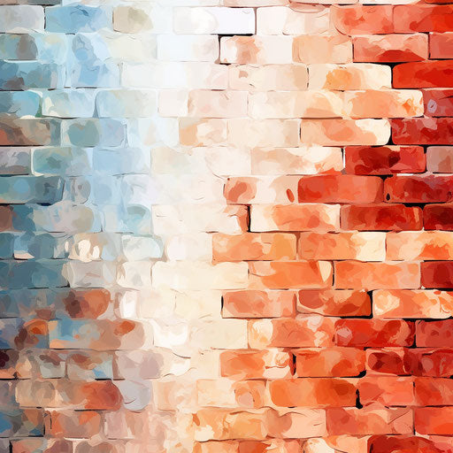 Brick clipart in the style of Impressionistic Art, on white background