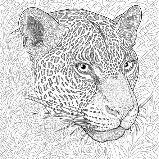 Detailed jaguar portrait with intricate fur patterns
