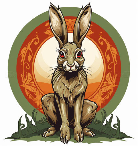 Rabbit Tattoo Design Set