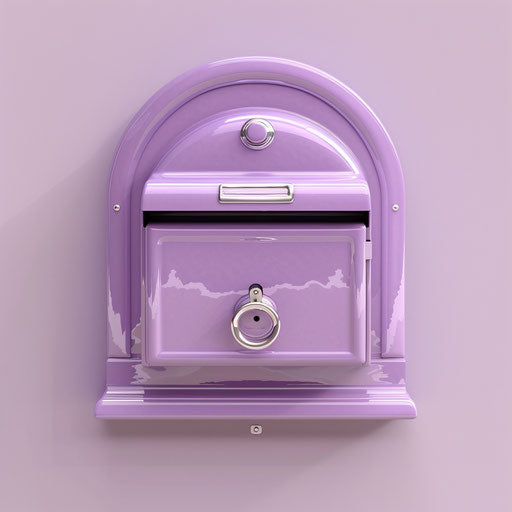 Realistic mailbox in a soft lavender hue