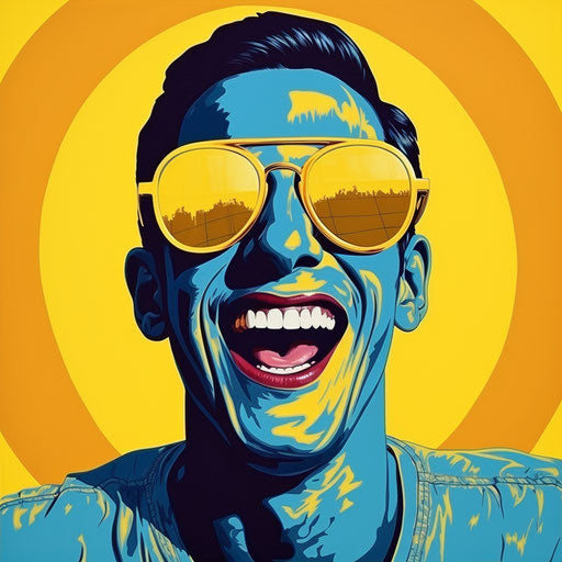 Yellow smiling emoticon with sunglasses