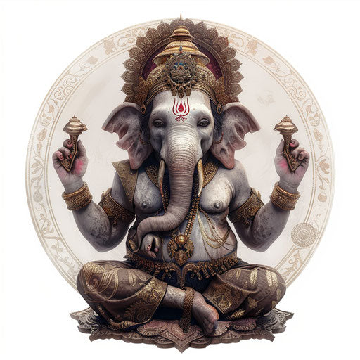 Vinayagar clipart in a photo realistic style on a flat white background