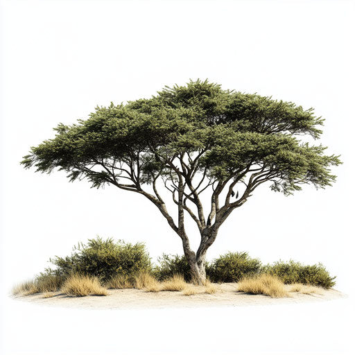 Realistic clipart of a savanna, high resolution, isolated